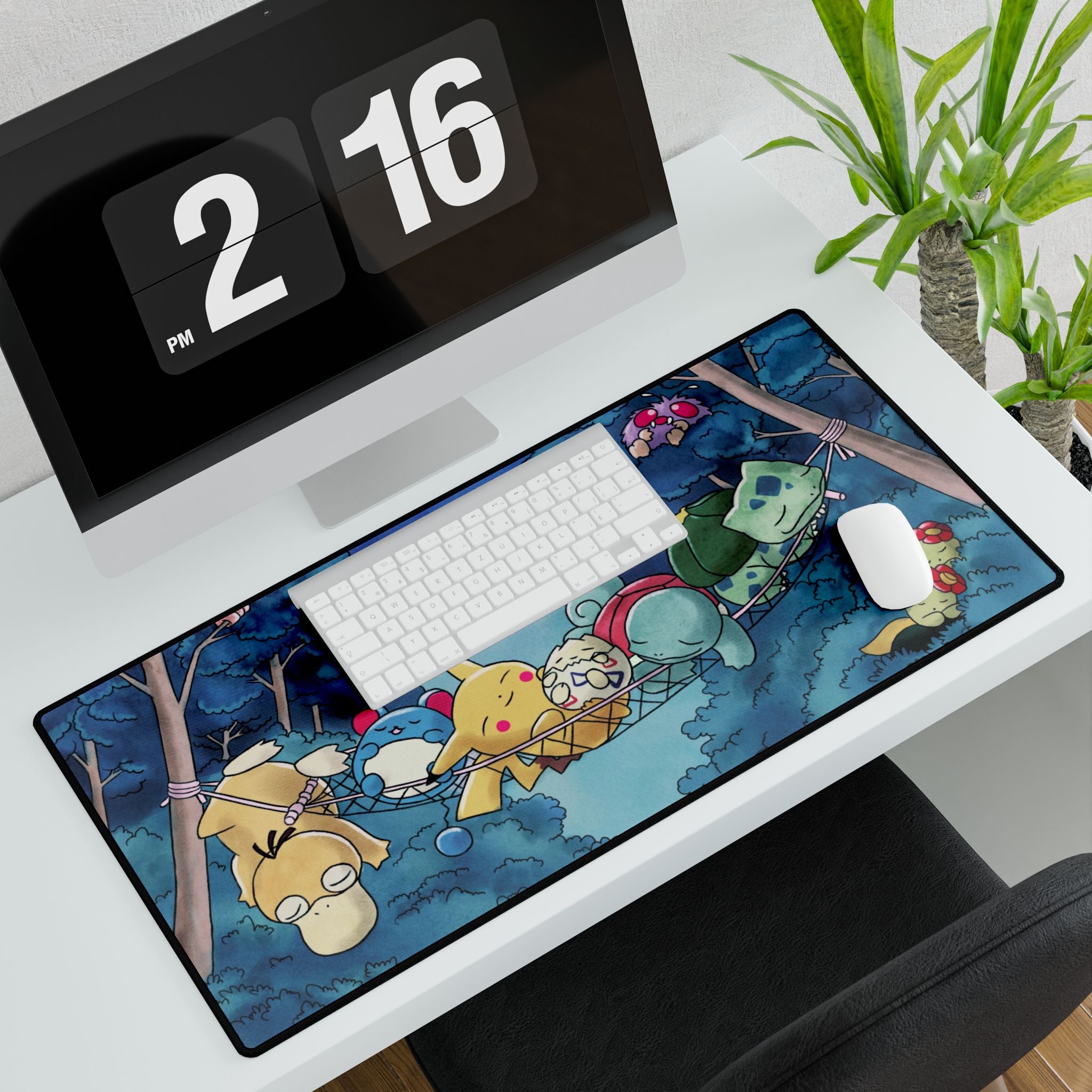 Sleeping poke Desk Mat: Soft Playful Design for Fans