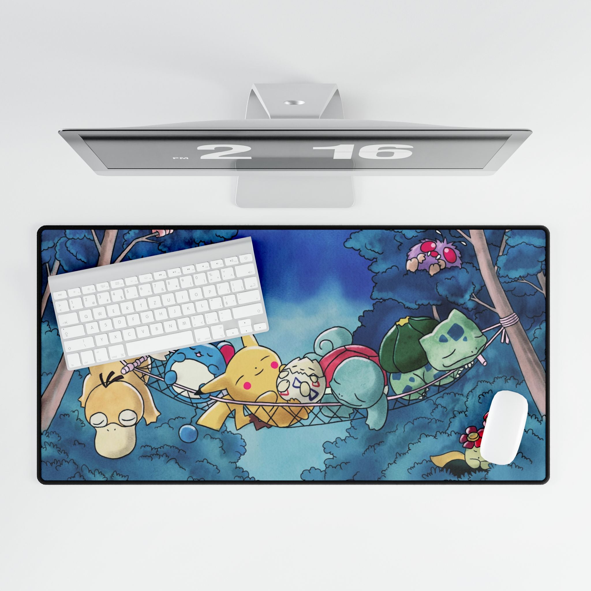 Sleeping poke Desk Mat: Soft Playful Design for Fans